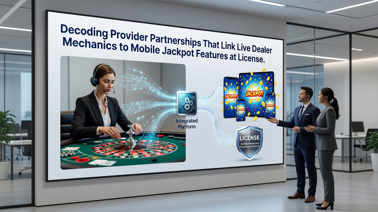 Diagram van providerpartnerschappen met live dealer en mobiele jackpot integratie